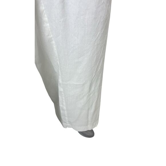 Chico’s Wide Leg Pants White Linen 2R 12 Career Quiet Luxury Bridal Office - Picture 4 of 12